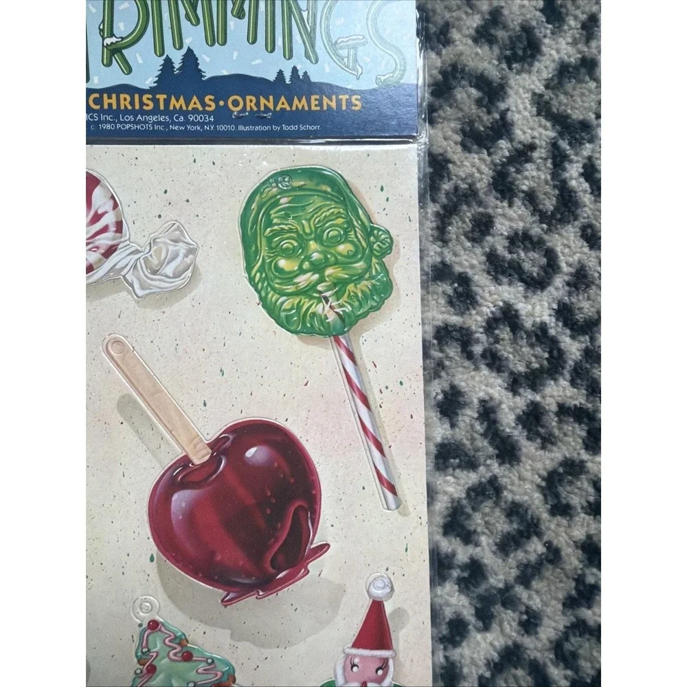 Vintage 1980 All The Trimmings Christmas Punch Out Ornaments Paper Moon Graphics